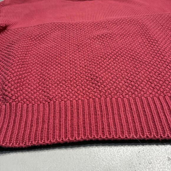 Vintage 90s Eddie Bauer Mens Contrast Waffle Knit Pullover Sweater Sz M Coral - Picture 5 of 8